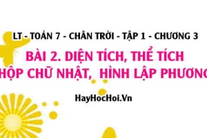 Công thức tính Thể tích, diện tích xung quanh của hình lập phương, hình hộp chữ nhật? Toán 7 chân trời Tập 1 chương 3 Bài 2